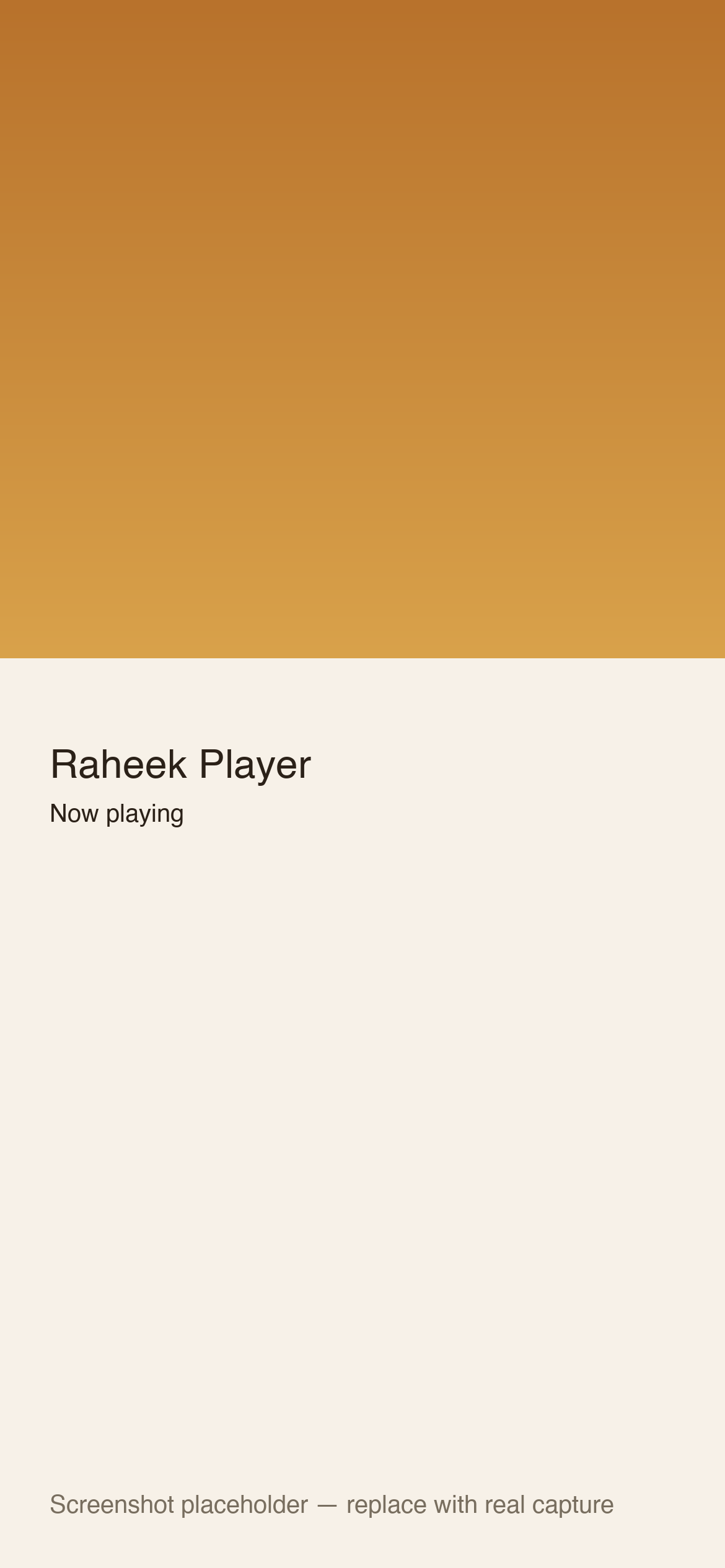 Raheek audio player
